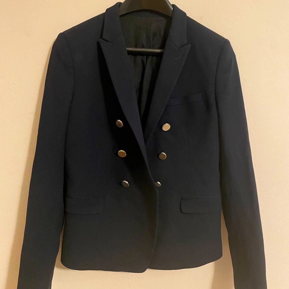 The Kooples Navy Double Breasted Blazer Size 36 / Small